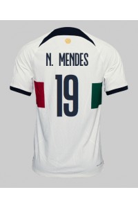 Portugali Nuno Mendes #19 Jalkapallovaatteet Vieraspaita MM-kisat 2022 Lyhythihainen